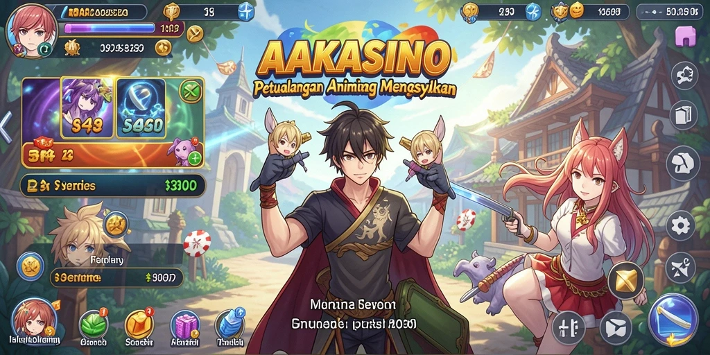 Tampilan gameplay AAKASINO yang penuh warna dan seru.