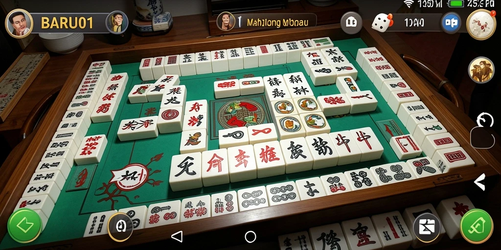 Tampilan menarik dari gameplay Mahjong yang menyenangkan.