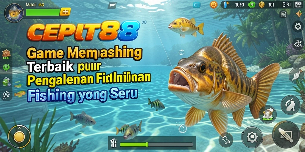Gameplay <strong>CEPAT88</strong> yang menampilkan memancing dengan grafis menarik dan ikan yang beragam.