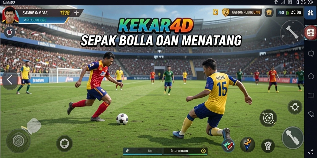 Gameplay seru dari KEKAR4D dengan aksi sepak bola yang mendebarkan.