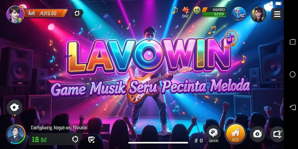 Screenshot gameplay LAVOWIN menampilkan serunya memainkan musik.