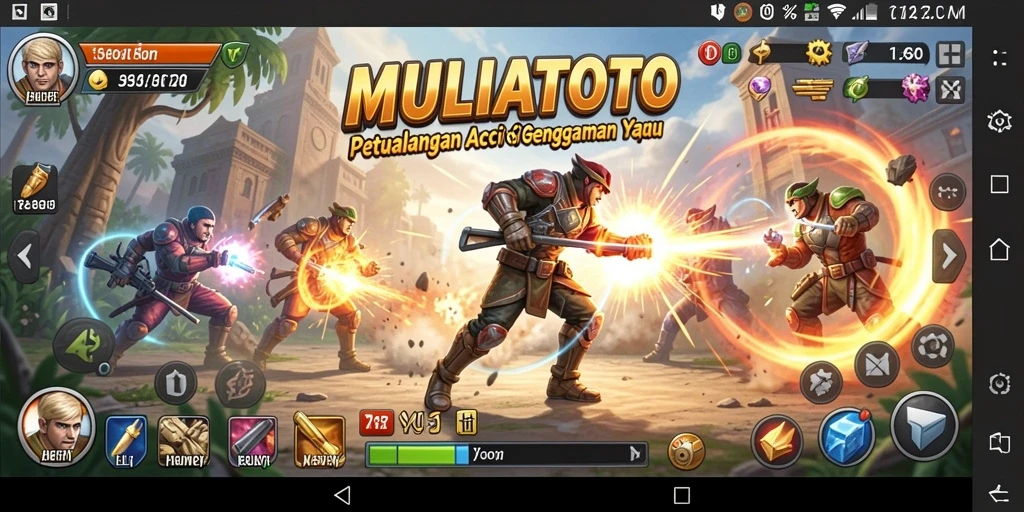 Screenshot menampilkan aksi intens dalam gameplay MULIATOTO.