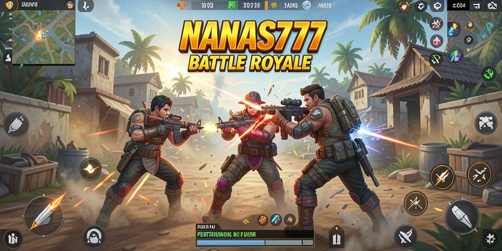 Tangkapan layar gameplay NANAS777 menampilkan aksi seru dan grafis menawan di medan perang.