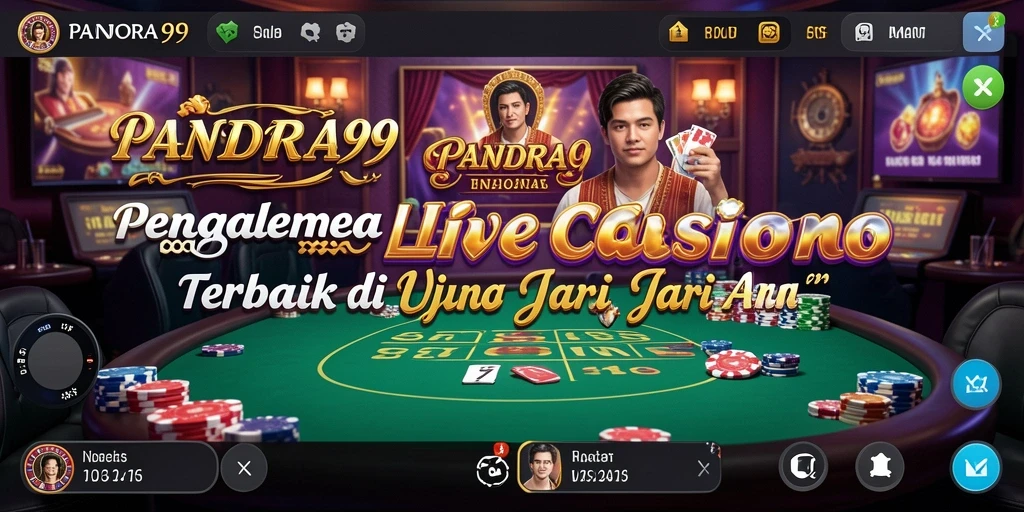 Screenshot gameplay PANDORA99 menampilkan dealer langsung dan permainan seru.