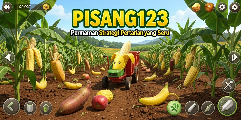 Gameplay seru PISANG123 dengan kebun pisang yang indah.