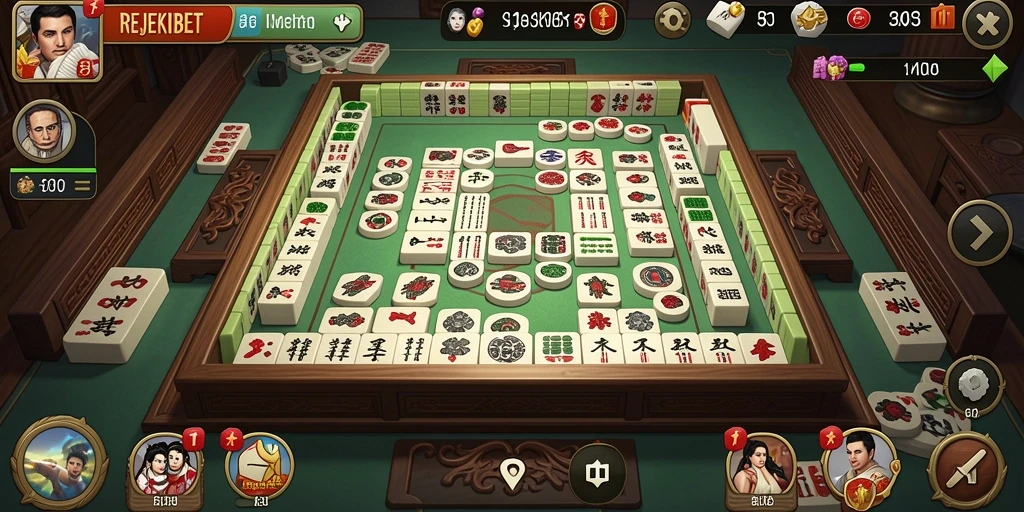 Tampilan seru dari gameplay Mahjong di REJEKIBET dengan tantangan yang menunggu.