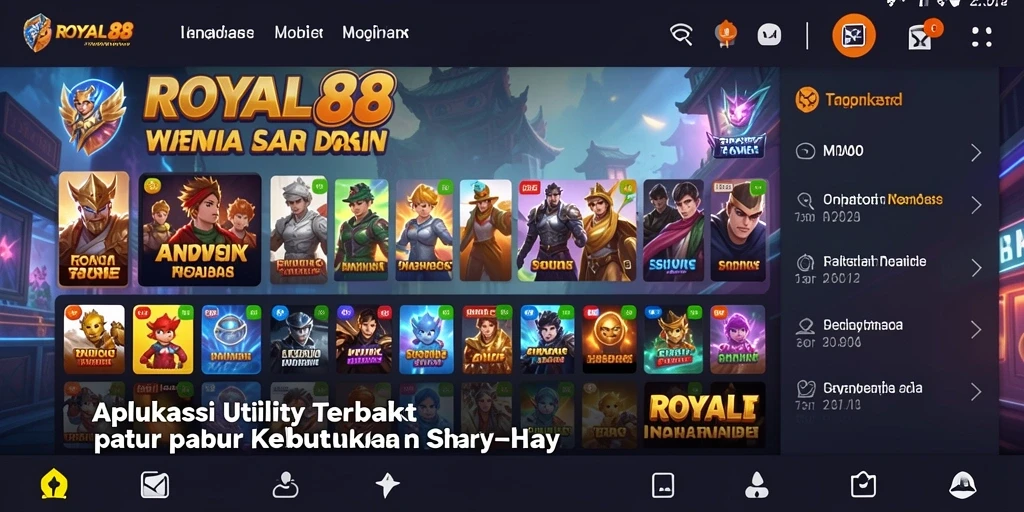 Tampilan antarmuka aplikasi ROYAL88 yang sederhana dan fungsional.