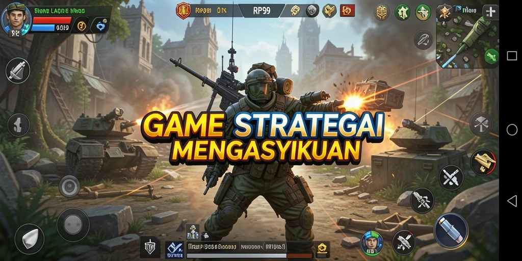 Menampilkan adegan pertarungan seru dalam RP99 dengan strategi SLG.