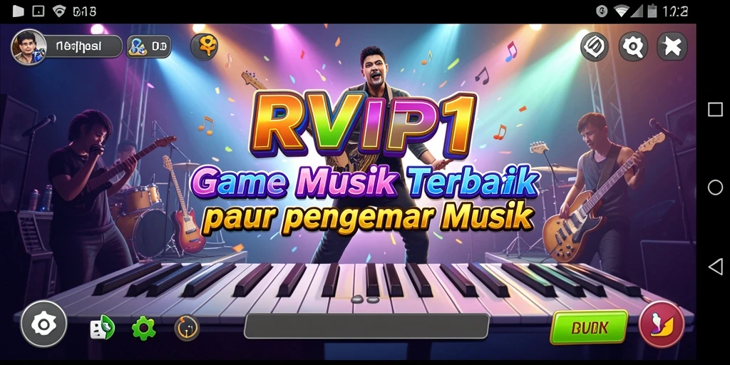 Screenshot utama yang menampilkan gameplay musik RVIP1.