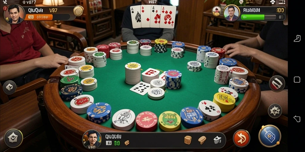 Tampilan screenshot utama V87 menampilkan gameplay menarik QiuQiu.