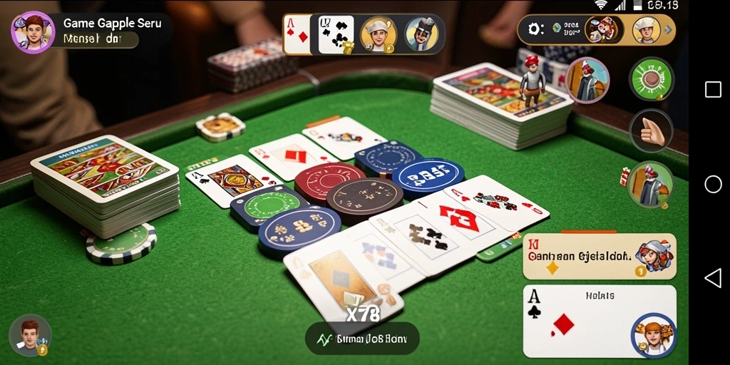 Tampilan gameplay Gaple yang seru dan menyenangkan di X78.